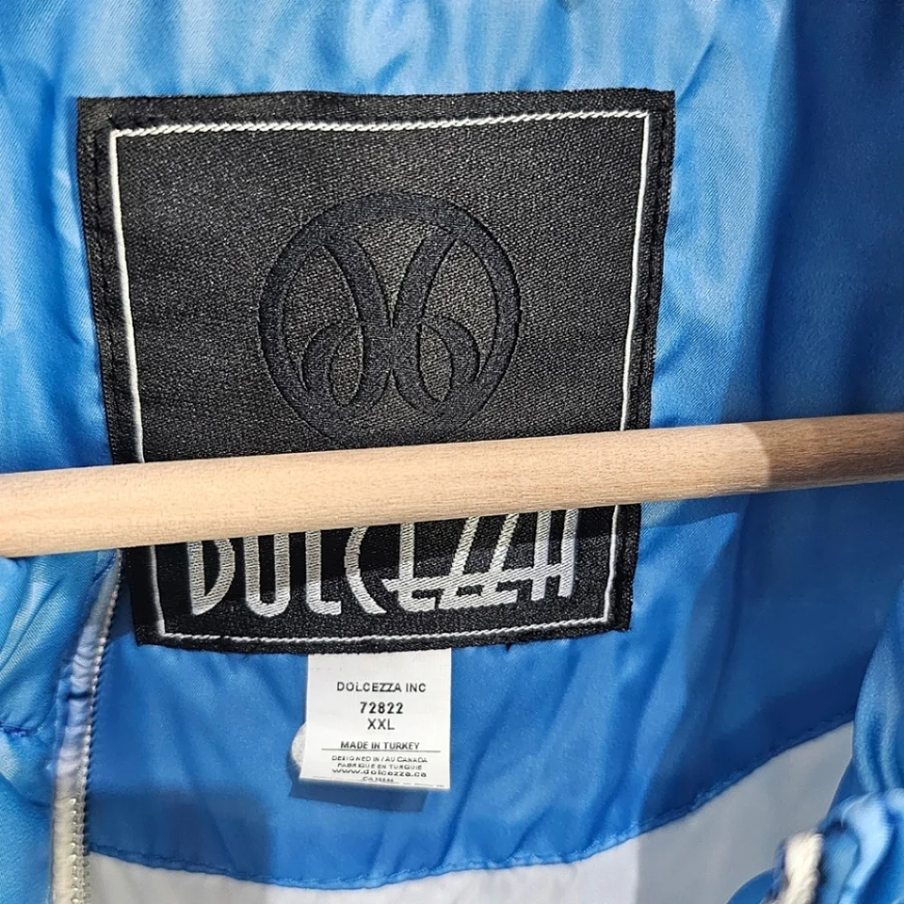 Dolcezza Glacier Bleu Puffer Vest Sz XXL Blue Contemporary Winter Artistic Snow - Picture 12 of 14